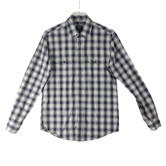 JOSEPH ABBOUD Men's S Plaid Button Up Casual Cotton Dress Long Sleeve Shirt Gray - Picture 1 of 7